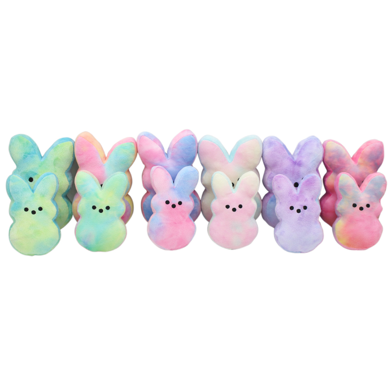 Kawaii Rainbow Color Rabbit Plush New Colorful Stuffed Peeps Animal Cute Animal Peep Plushies