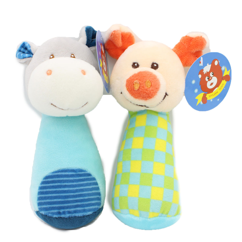 Hand Grasp Toys Rattle Bell Plush Animal Soft Rattle High Quality Organic Plush Toys Baby Rattles