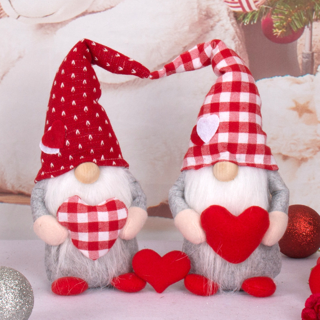 Valentine's Day Gnome Mr And Mrs Faceless Gnomes Doll Supplier Valentine Decor Plush for Table