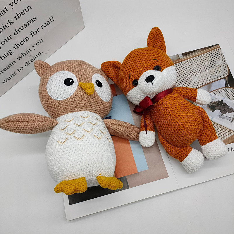 Owl Stuffed Animals Toy Knit Crochet Doll Handmade Weave Crochet Animal Dolls Wholesale Plush Toy Stuffed Animal Toys