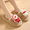 Fashionable Christmas Printing Shoes Lovely Cartoon Indoor Home Slippers Indoor Plush Cotton Slippers