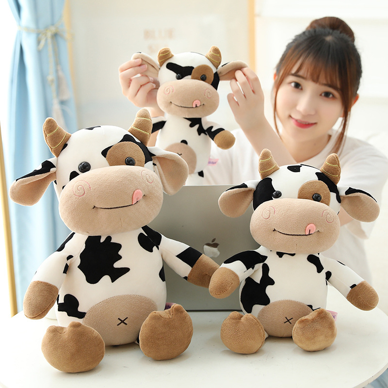 Wholesale Stuffed Cow Toy Soft Farm Animal Plush Cow Black And White Cow Stuffed Animal Plush Toy