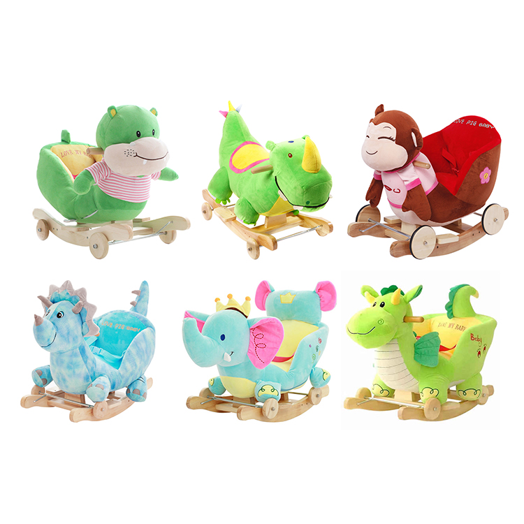 China Factory Wholesale Stuffed Animal Seat Baby Wooden Ride Toys