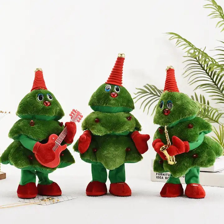 Cute Stuffed Christmas Flowerpot Sing Dancing Plush Toy Kawaii Stuffed Animals Soft Toys Cactus Plush Toy