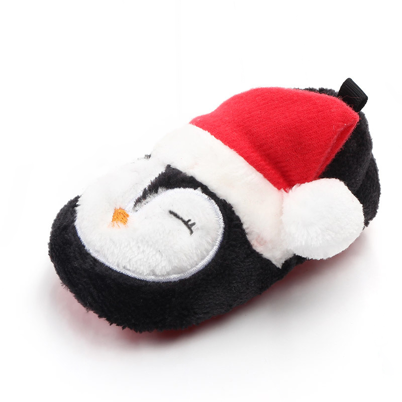 Cute Santa Claus Christmas Design Warm Prewalker Baby Shoes with Santa