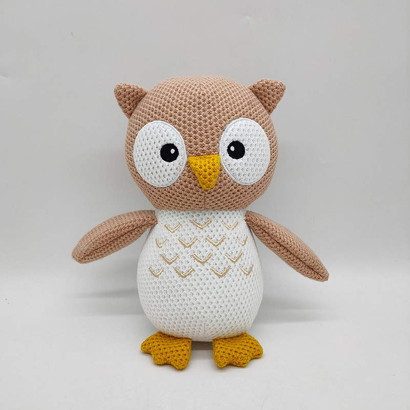 Custom Owl Stuffed Animals Toy Knit Crochet Doll Handmade Weave Crochet Animal Dolls
