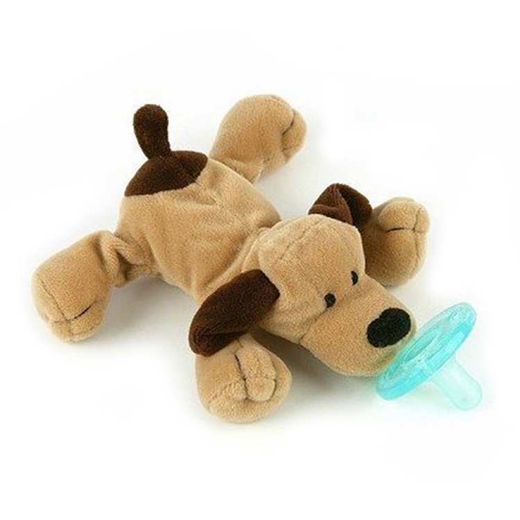 Custom Stuffed Plush Elephant Shape Newborn Baby Pacifier Clip Toy