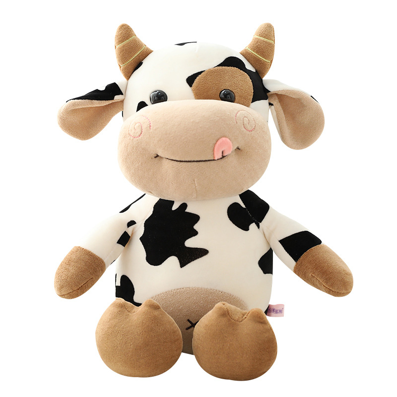 Wholesale Stuffed Cow Toy Soft Farm Animal Plush Cow Black And White Cow Stuffed Animal Plush Toy