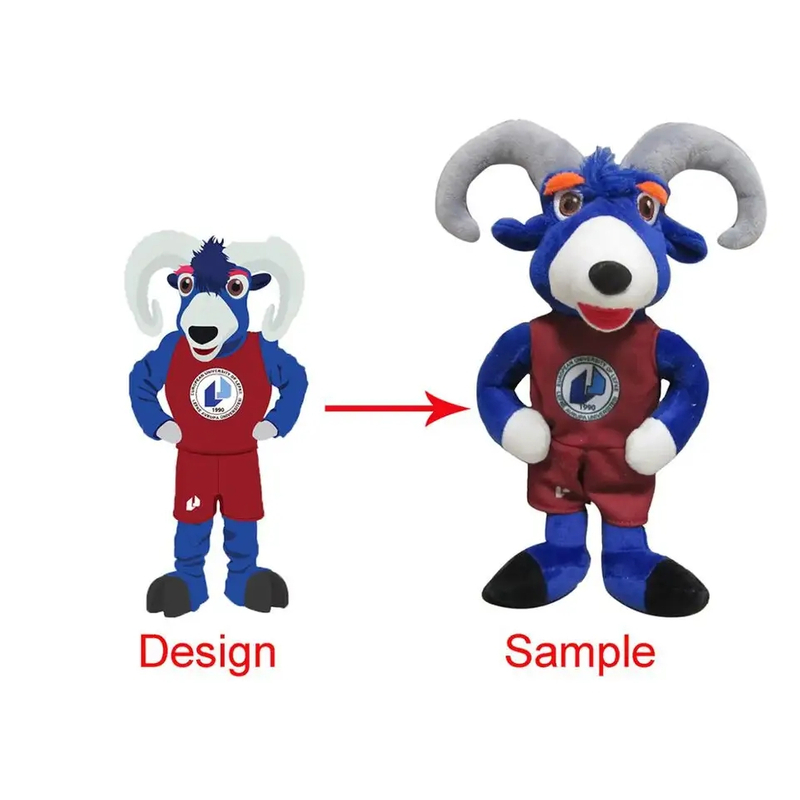Customized Stuffed Animal Artwork Design Mascot Plush Toys Bull Pull String Custom Plush Anime Doll