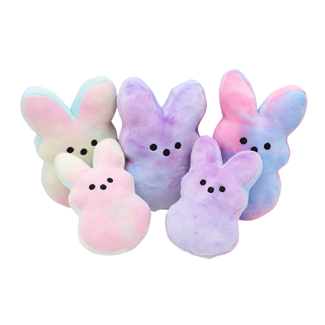 Kawaii Rainbow Color Rabbit Plush New Colorful Stuffed Peeps Animal Cute Animal Peep Plushies