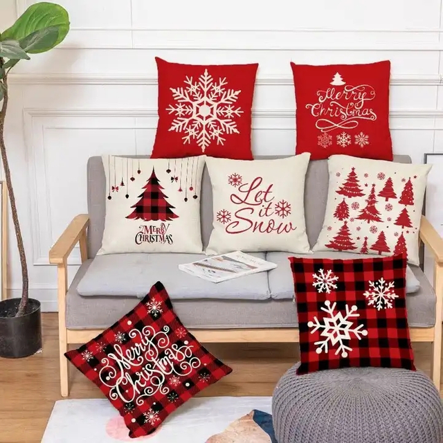 Hot Selling Throw Pillow Case Cushion Merry Christmas Decoration Tree Base Christmas Pillow Covers