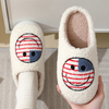 High Quality Smiley Face Women Plush Winter Indoor Fuzzy Happy Smile Slippers Cute Bedroom Slipper