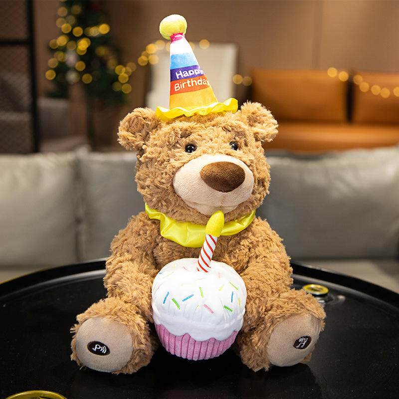 Custom Plush Bear Gift Birthday Musical LED Night Light Plush Plush Teddy Bear Toys with Music